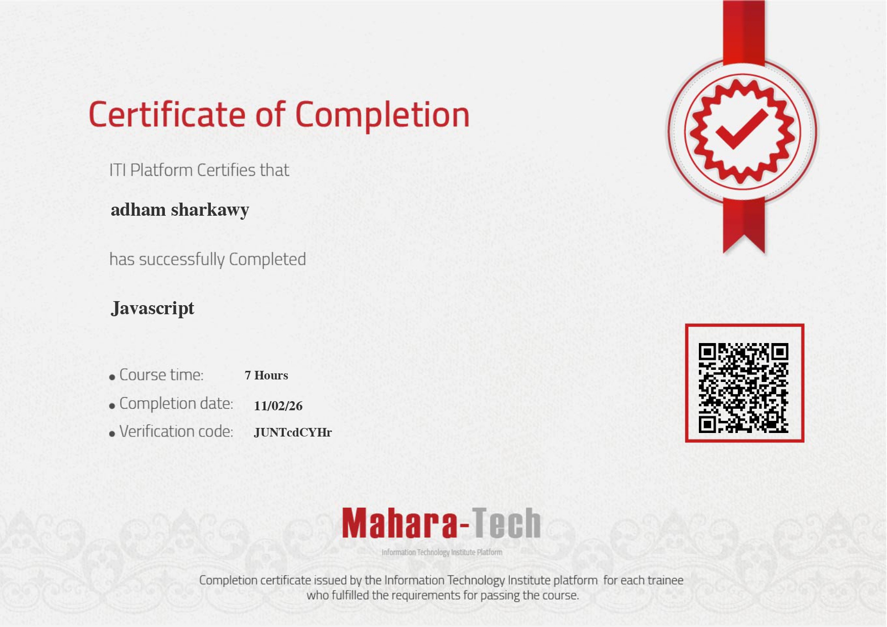 JavaScript Certificate