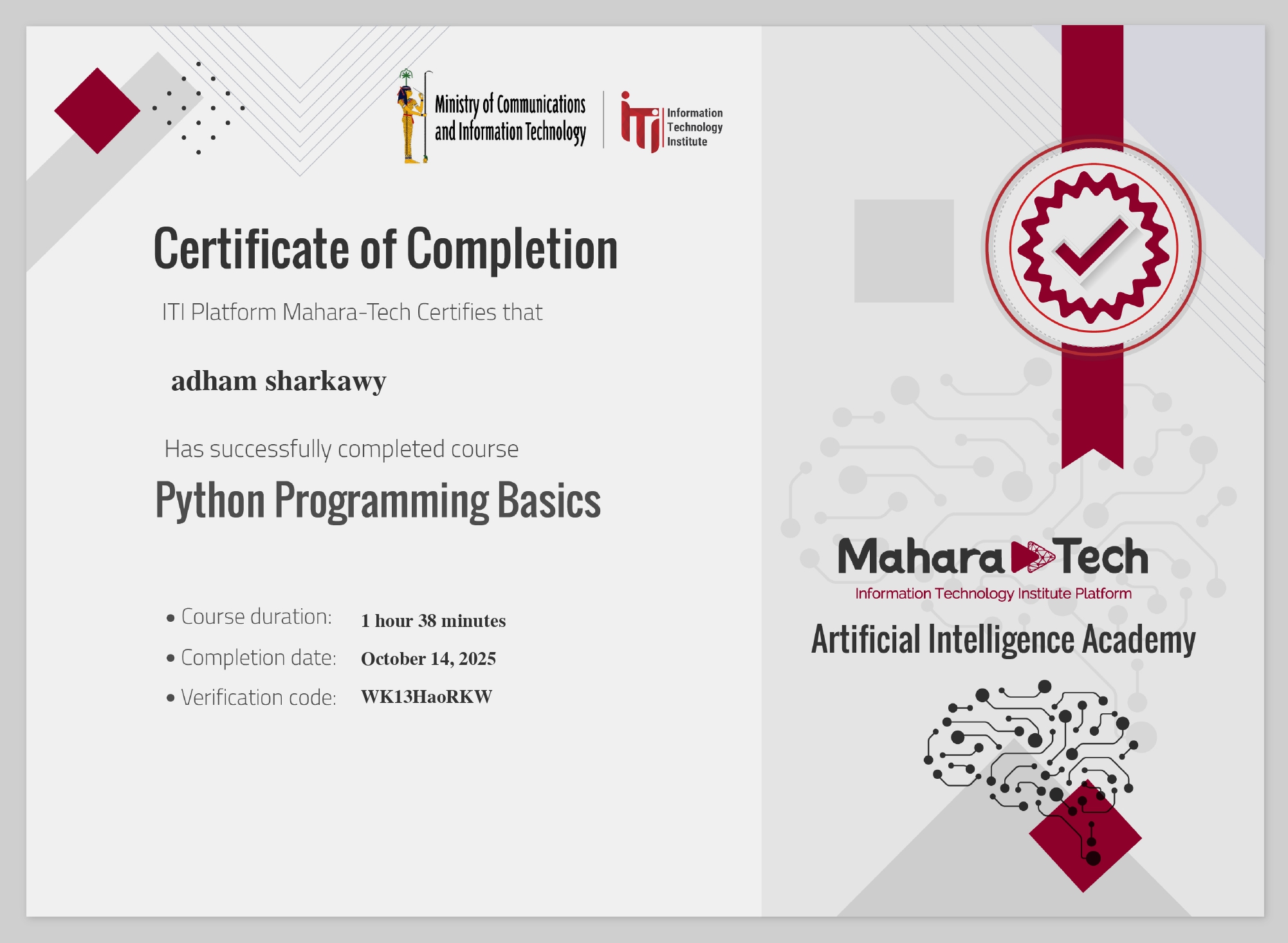 Python Basics Certificate